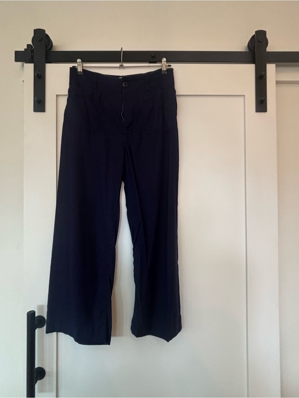 Maeve Navy Colette Pant in Linen